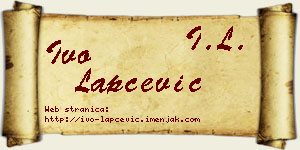 Ivo Lapčević vizit kartica